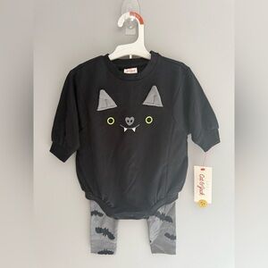 Cat & Jack Baby Halloween Bat Matching Set SZ 6/9 M Long Sleeve Jogger New Fall
